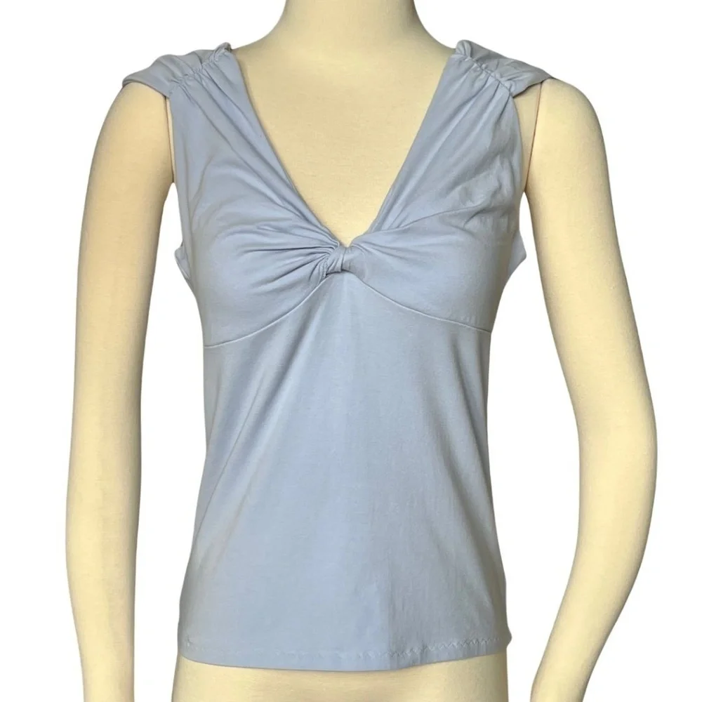 The Limited Blue Twist Front V-Neck Top Size Large NWT - Picture 9 of 10